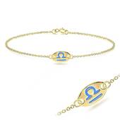 Gold Plated Libra Silver Bracelet BRS-144-GP